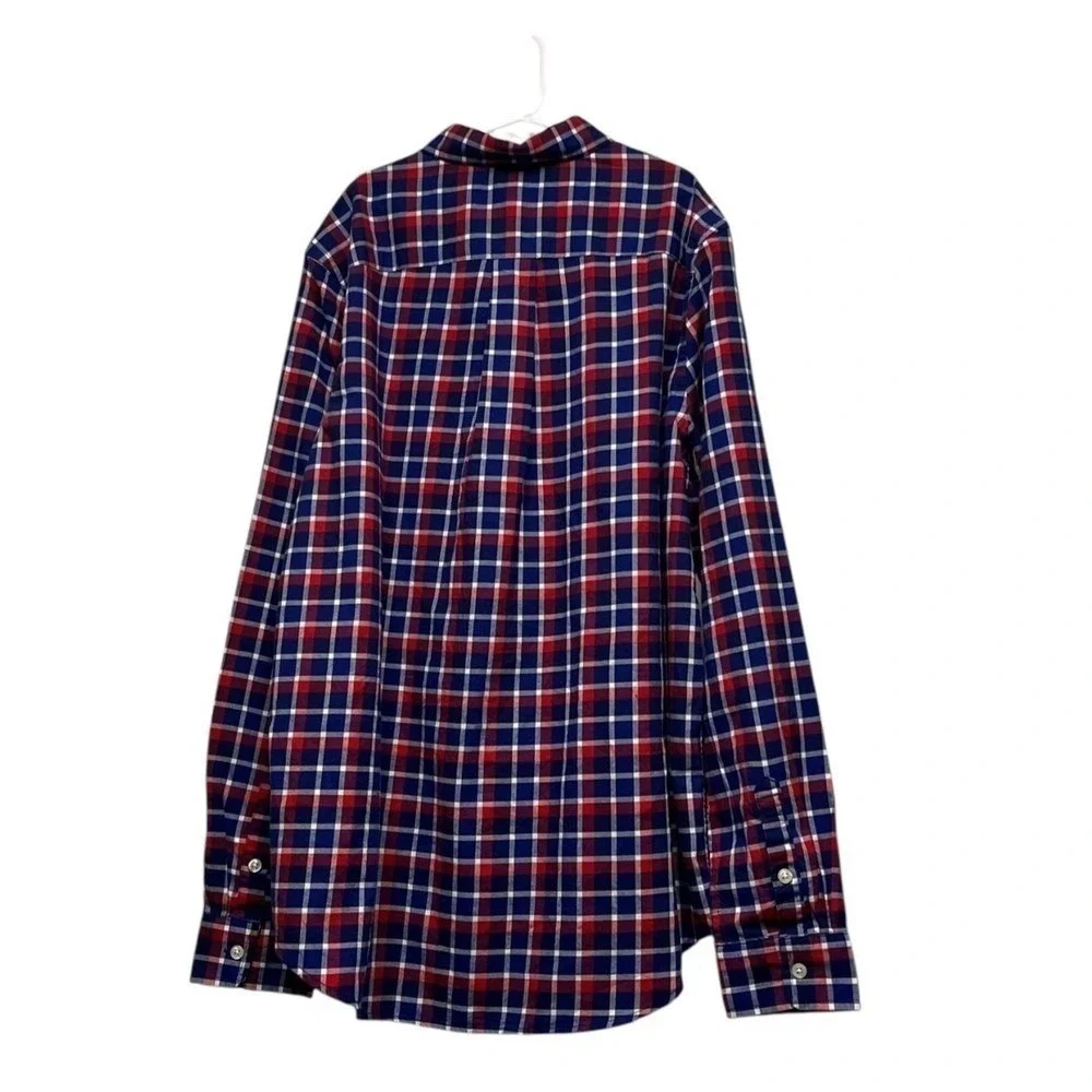 Ralph Lauren Boys XL Red White Blue Plaid Button Down Shirt Americana Preppy NEW